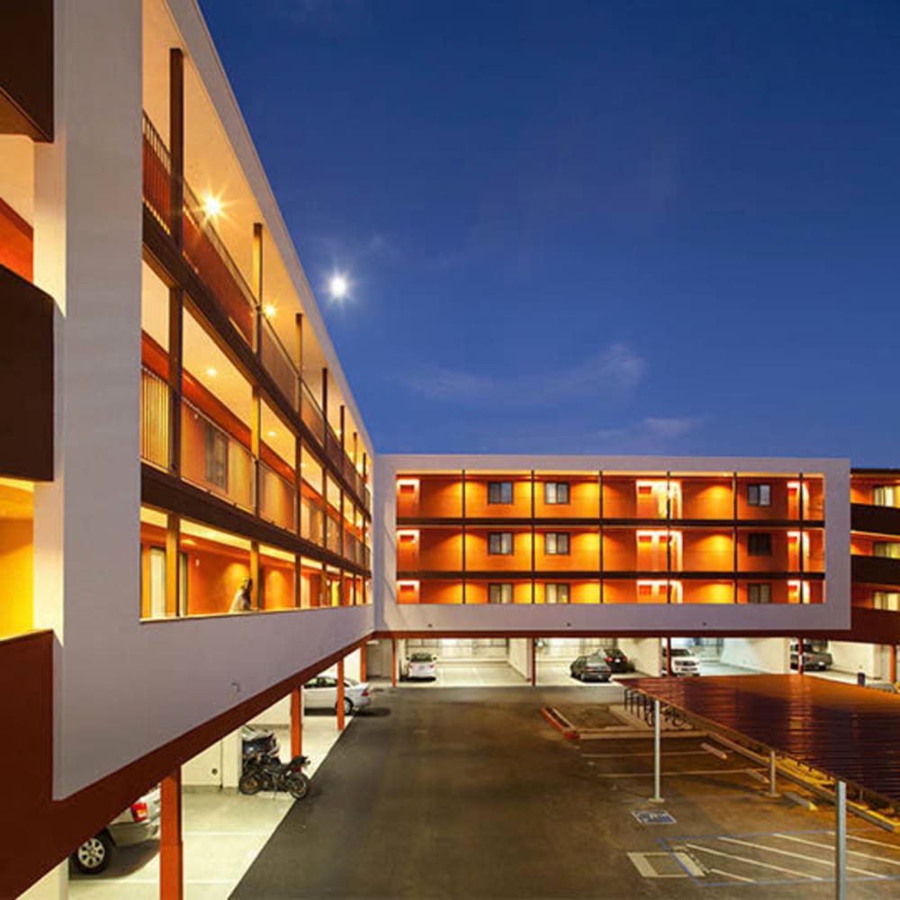 Gated community at Mission Apartments in San Diego, California