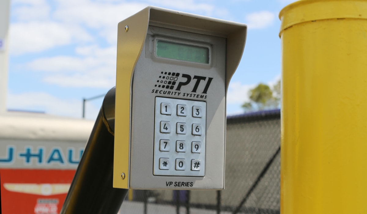 Security pad to enter our facility at Midgard Self Storage in Jacksonville, Florida
