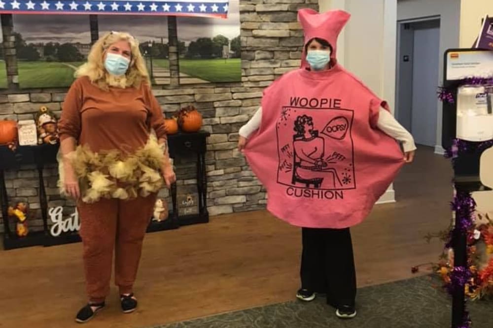 Caretakers In costume at English Meadows Teays Valley Campus in Scott Depot, West Virginia