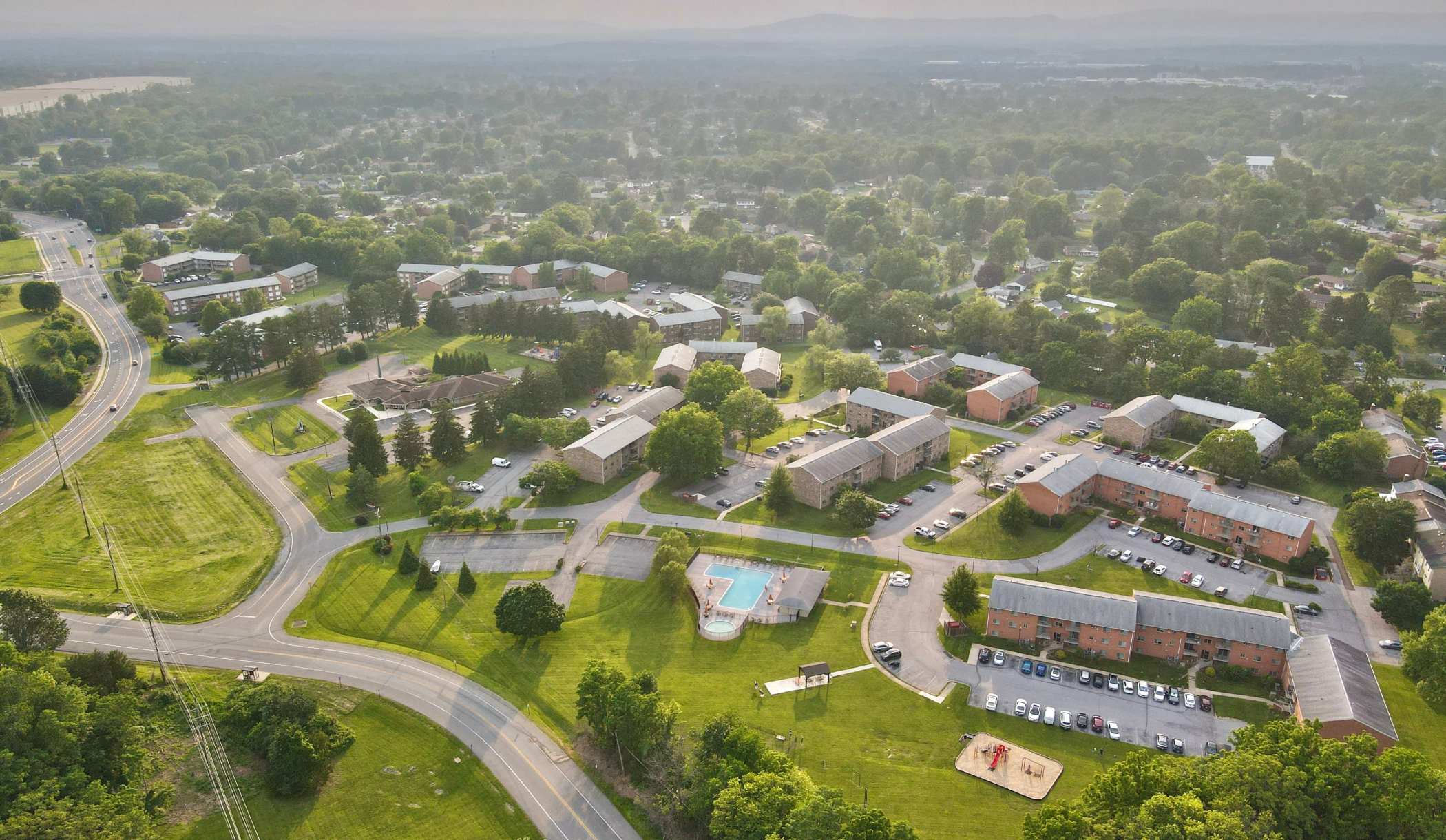 aerial view of property