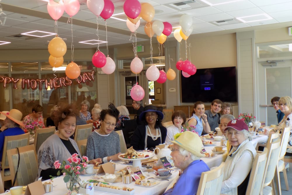 Mother's Day gathering at Merrill Gardens at Rockridge in Oakland, California. 