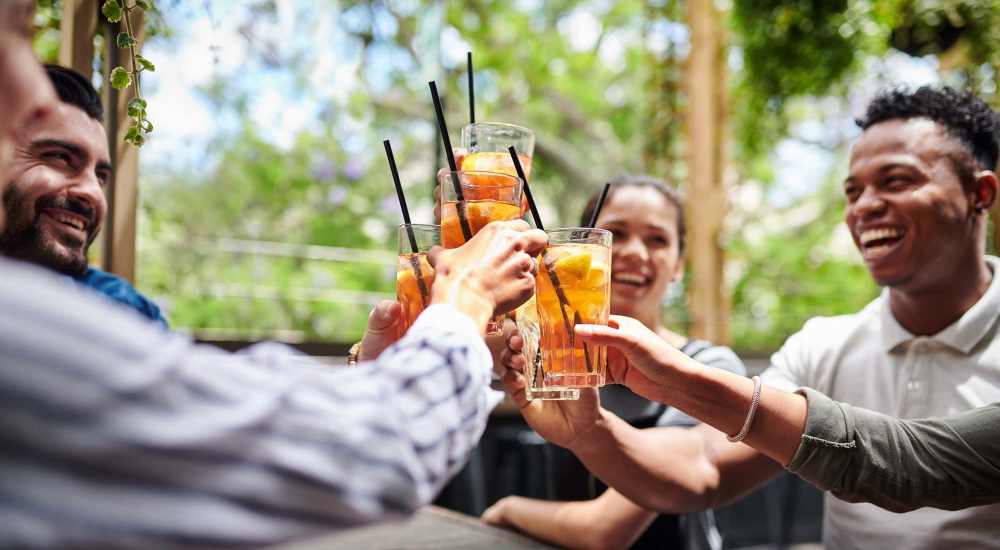 Residents having drinks at a restaurant near Agave Courtyard in El Paso, Texas