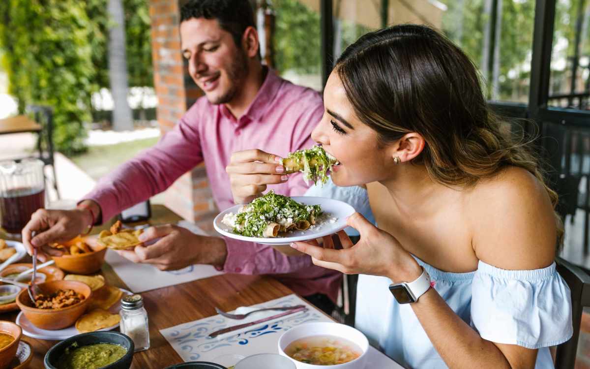 Residents enjoying their food at a restaurant near Huntington Reserve in Sanford, Florida