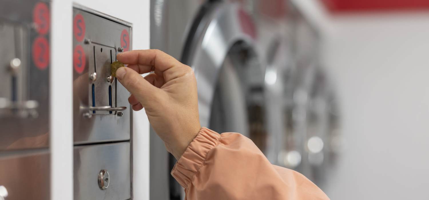 Community laundry at Westbury Apartments in Wayland, Michigan