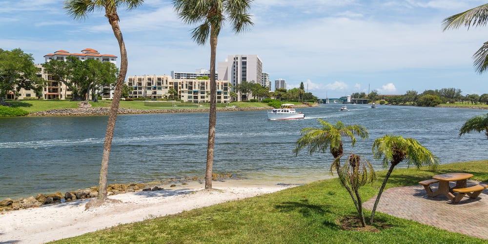 Private beach at Sanctuary Cove Apartments in West Palm Beach, Florida