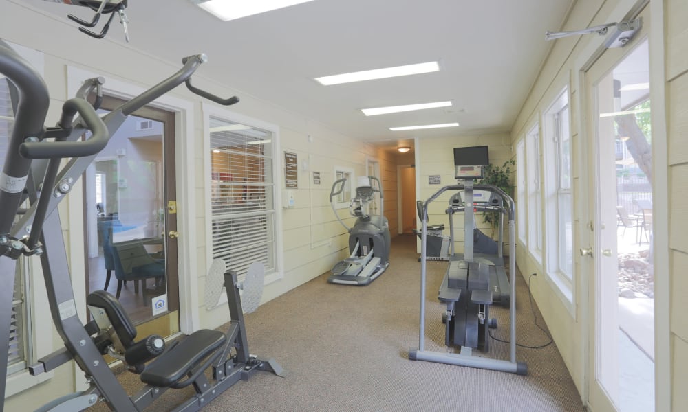 A fitness center at Mountain Village in El Paso, Texas