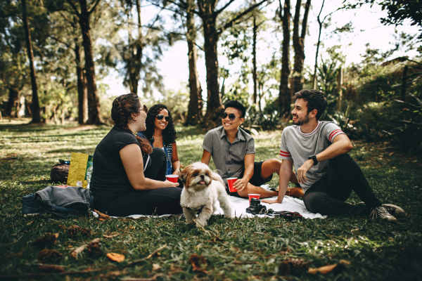 Residents chilling near The Fitz in Houston, Texas