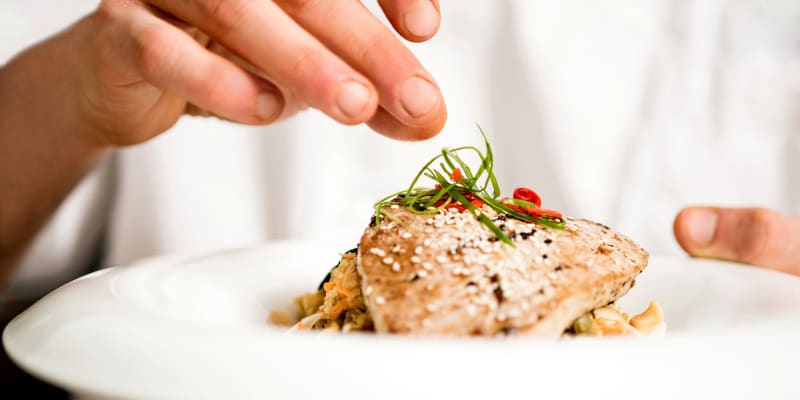 A resident eating near Edson in Oceanside, California