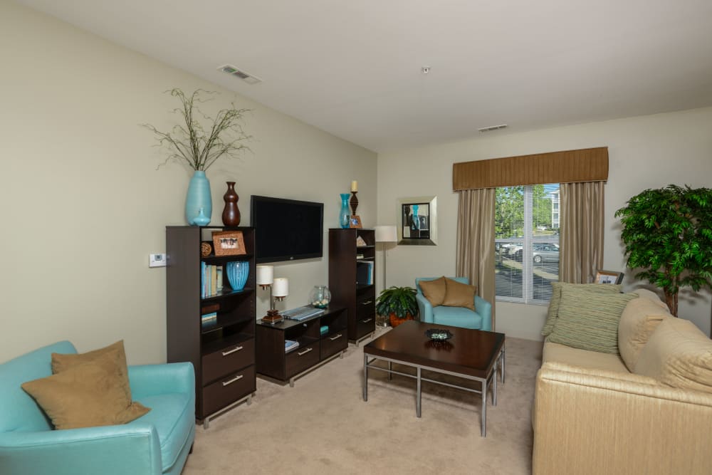 Open floor plan living area at Sofi Danvers in Danvers, MA