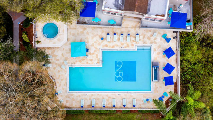 Aerial view of On50 swimming pool in Tampa, Florida