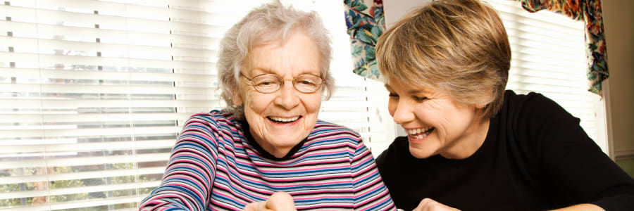 Resident and her daughter at Wellington Place at Rib Mountain in Wausau, Wisconsin