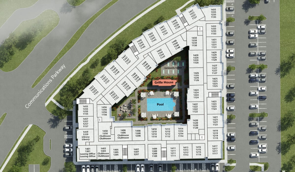 property mat at Mariposa Communications Parkway in Plano, Texas