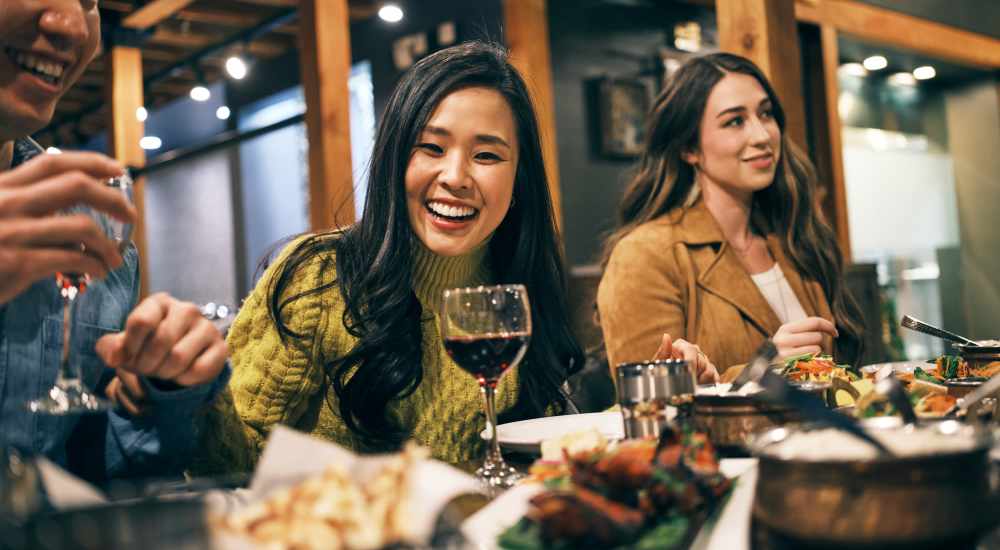 Resident enjoy dinner at restutrant near Belle Water Apartments in Gallatin, Tennessee