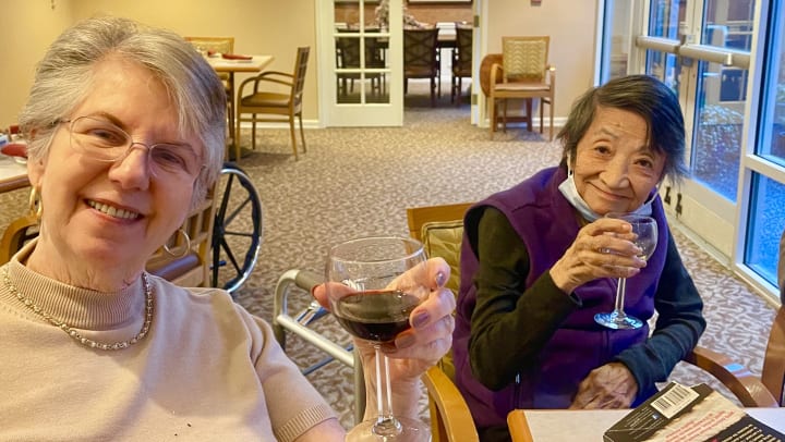 First Hill (WA) residents enjoyed their first resident-led wine tasting!