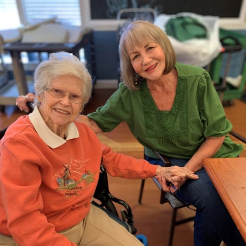 Presbyterian Communities of South Carolina residents sitting together for a social event 