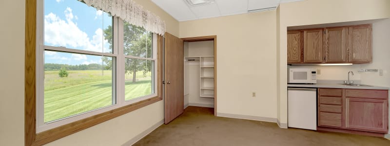 Studio resident apartment at Wellington Place at Rib Mountain in Wausau, Wisconsin