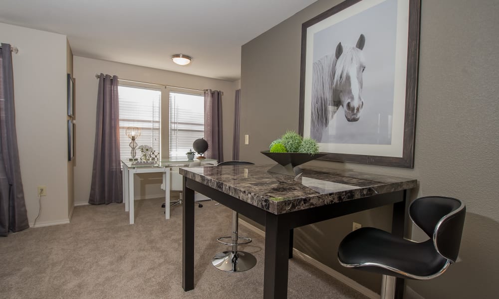 In-home office area at Cottages at Tallgrass Point Apartments in Owasso, Oklahoma
