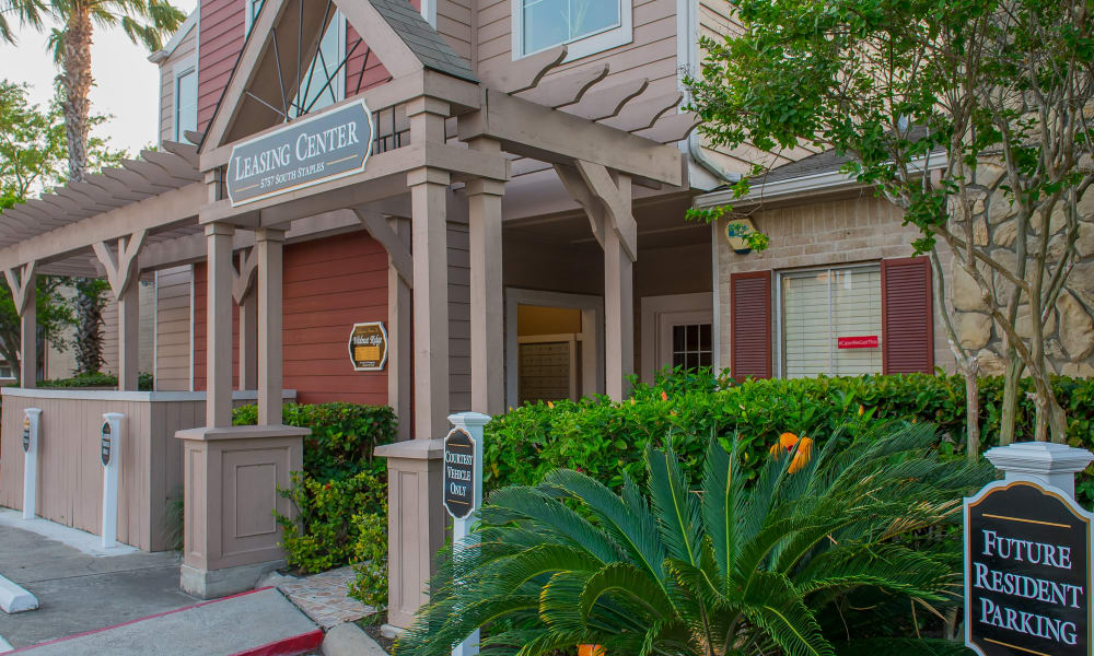 Exterior of the leasing office at Walnut Ridge Apartments in Corpus Christi, Texas