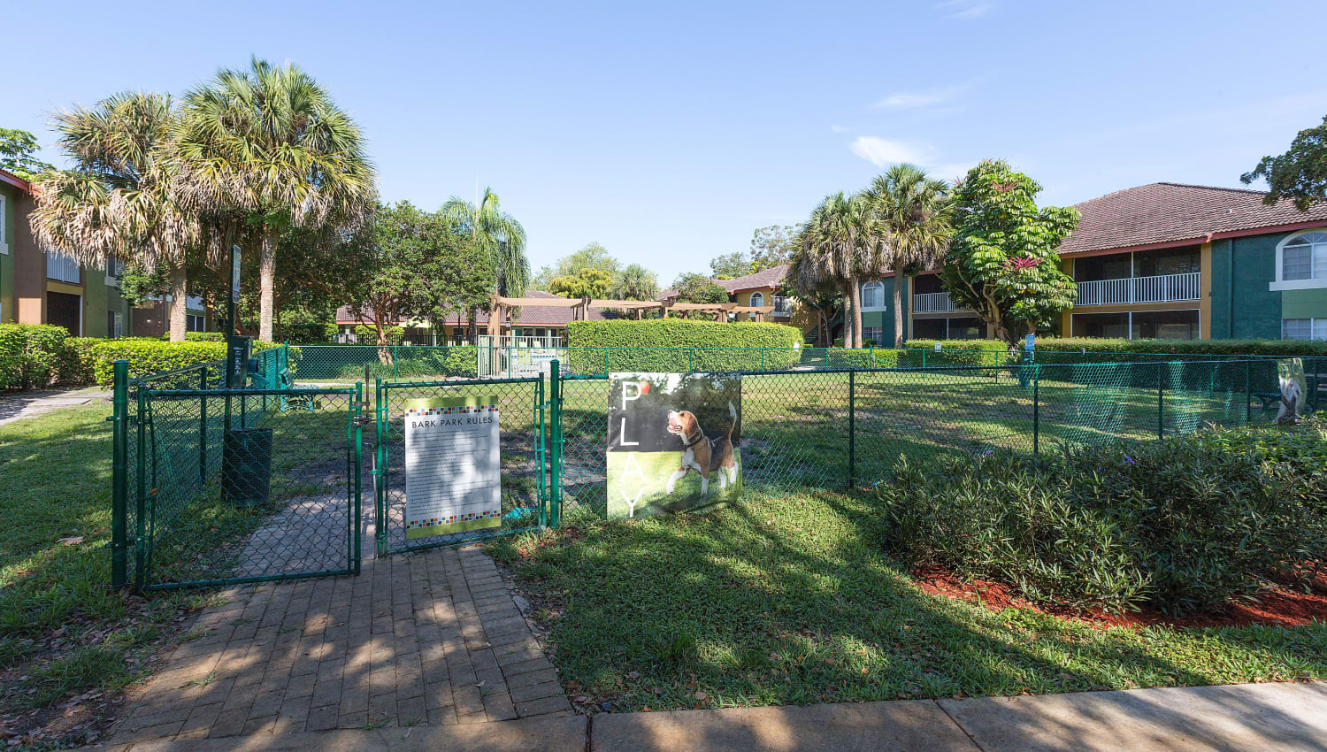 Dog park at Indian Hills Apartments in Boynton Beach, Florida