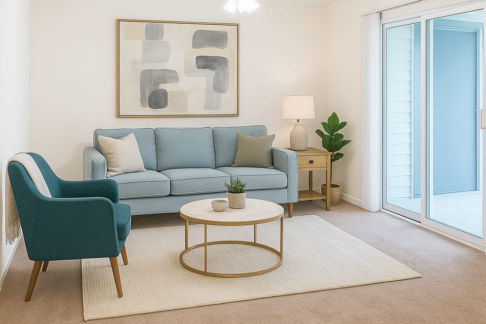 Living room at Fulton Hill Apartments in Tallahassee, Florida