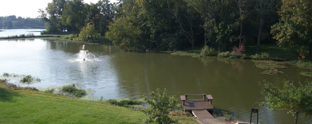 Dock on the lake at Lakewood Park Apartments in Lexington, Kentucky