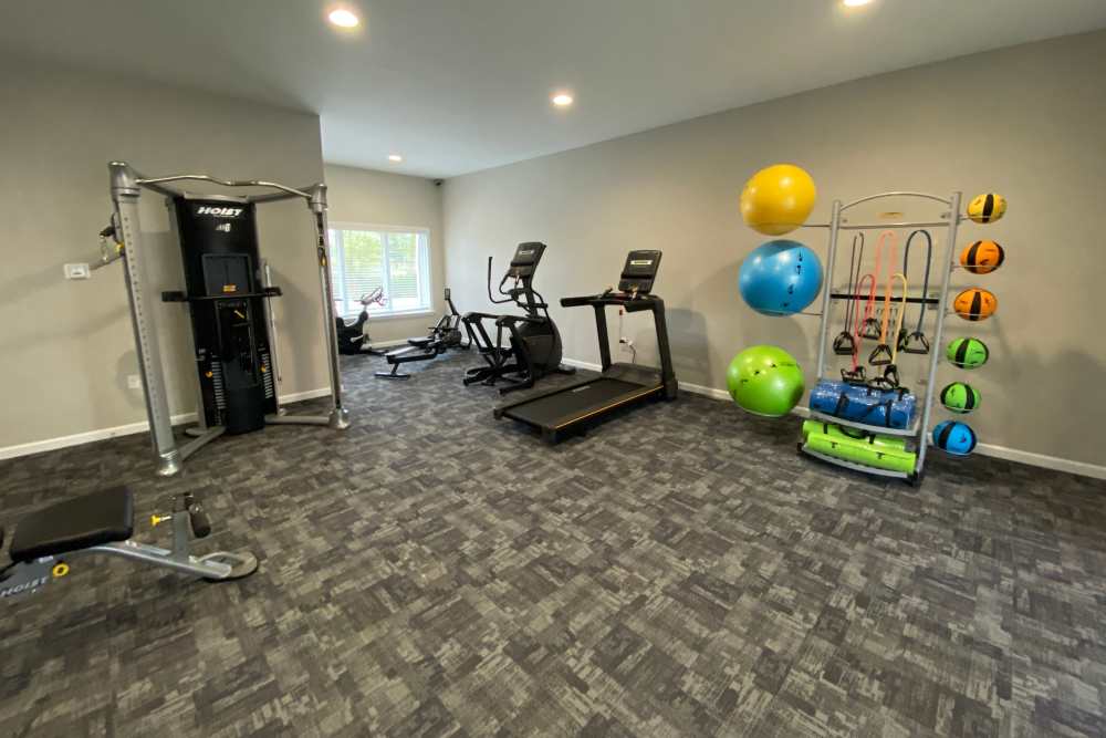 Fitness center at The Hermitage in Speedway, Indiana