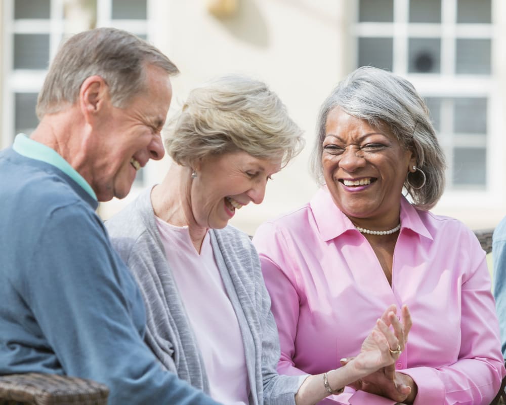 Residents talking together at Retirement Center Management in Houston, Texas