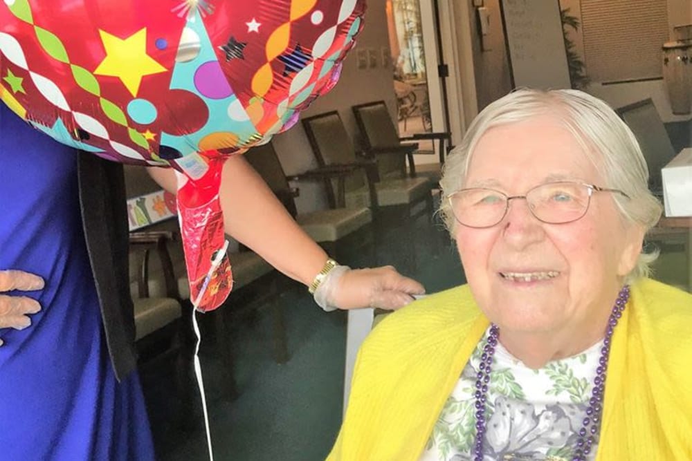 senior celebrating a birthday