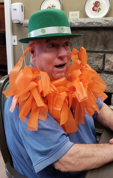 Kirkwood Corners (NH) residents loved using the leprechaun prop to take silly photos.