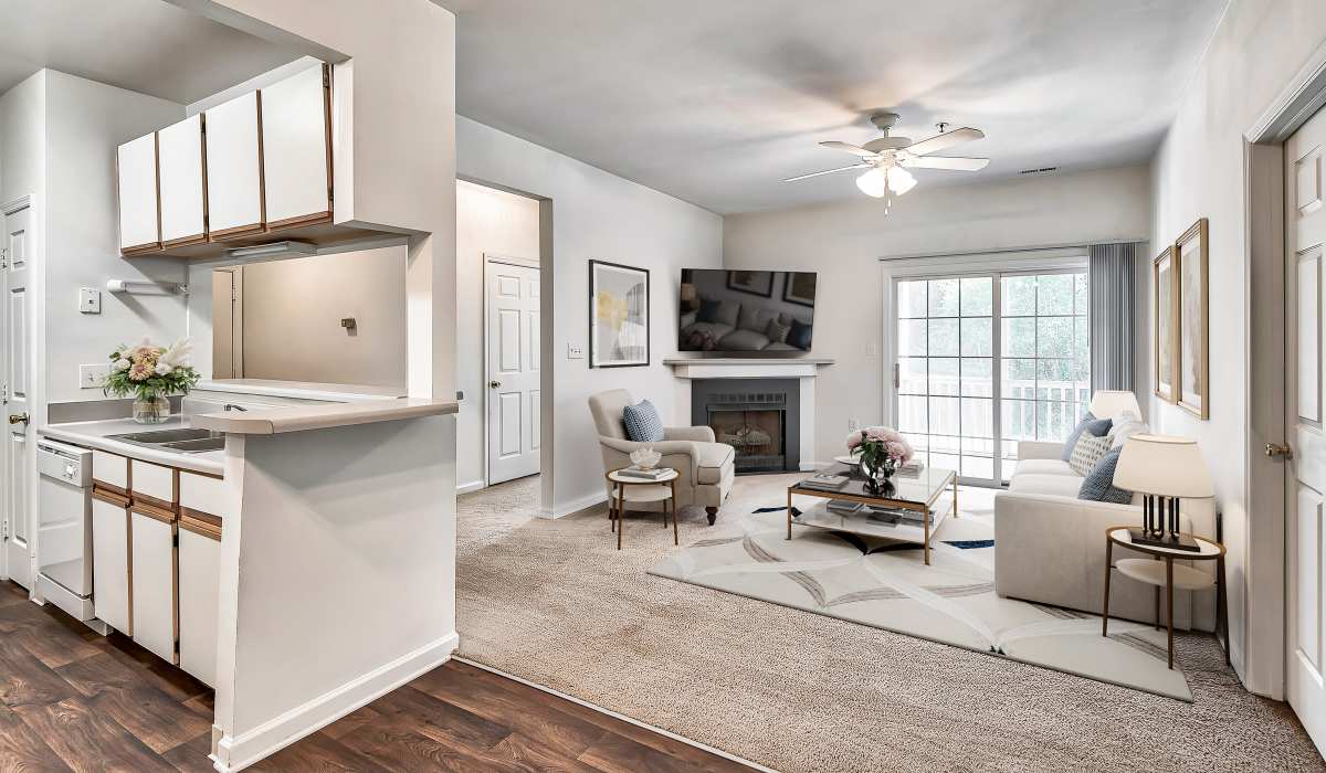 Expansive apartment interior at Tamarack on the Lake in Fayetteville, North Carolina