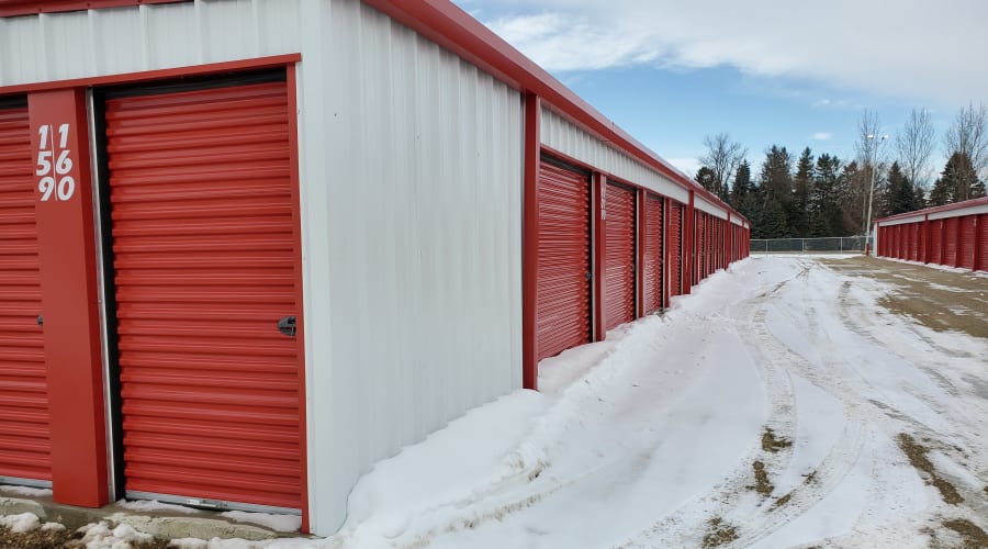 Exterior of outdoor units at KO Storage of Austin in Austin, Minnesota