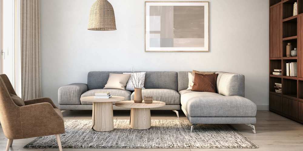 Comfortable living room at The Gallery On Wells in Chicago, Illinois