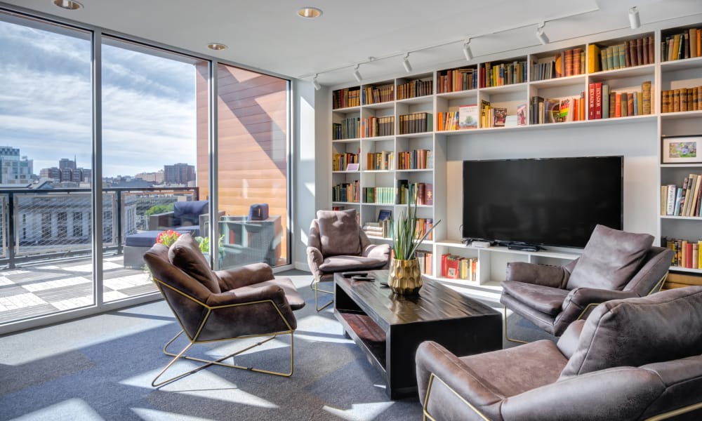 Living room in apartment at Nelson Kohl Apartments in Baltimore, Maryland