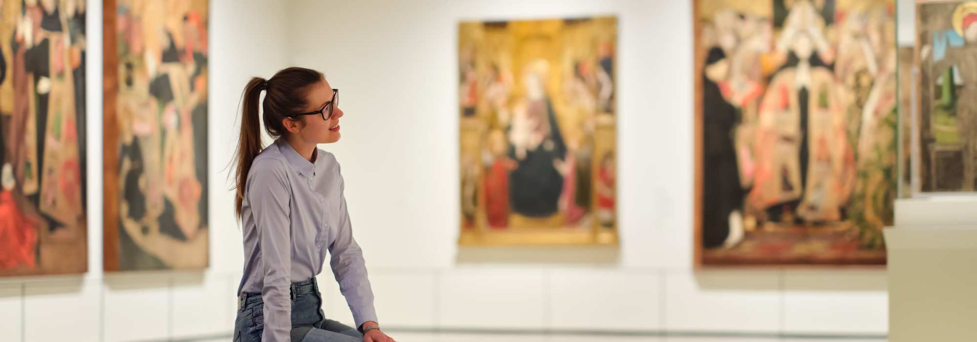 Woman at an art gallery near Detroit Living in Detroit, Michigan