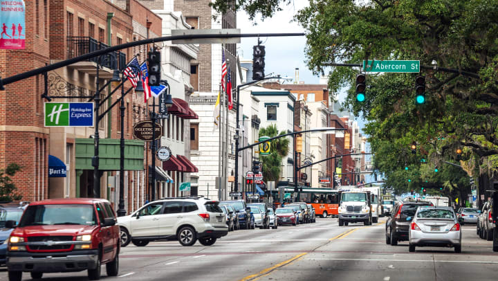 The streets of central Savannah, Georgia