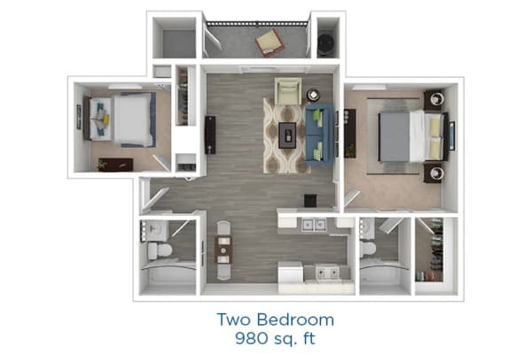 Two-Bedroom Floor Plan at Mountain Vista