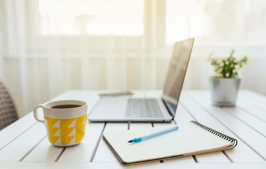 Resident working desk at Greer Mill Residences in Greer, South Carolina