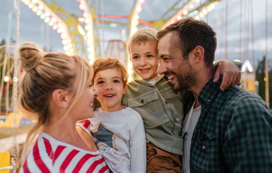 Resident family in park near Broadway Crossing Apartments in Merrillville, Indiana