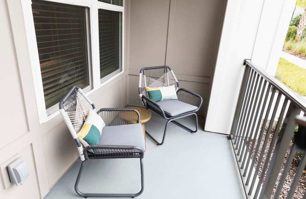 Private balcony at Lexington Place Apartments in West Columbia, South Carolina