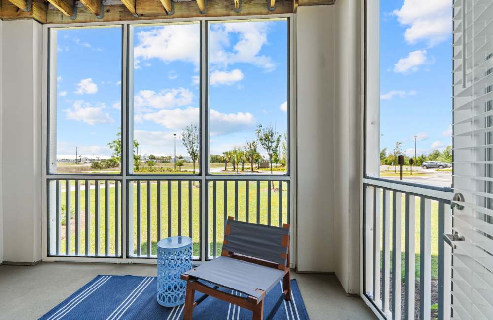 Open kitchen with hardwood-style flooring at Mexico Beach Crossings in Mexico Beach, Florida