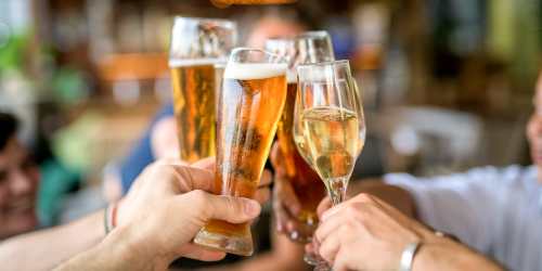 Residents having drinks near La Espana Garden in Lodi, California