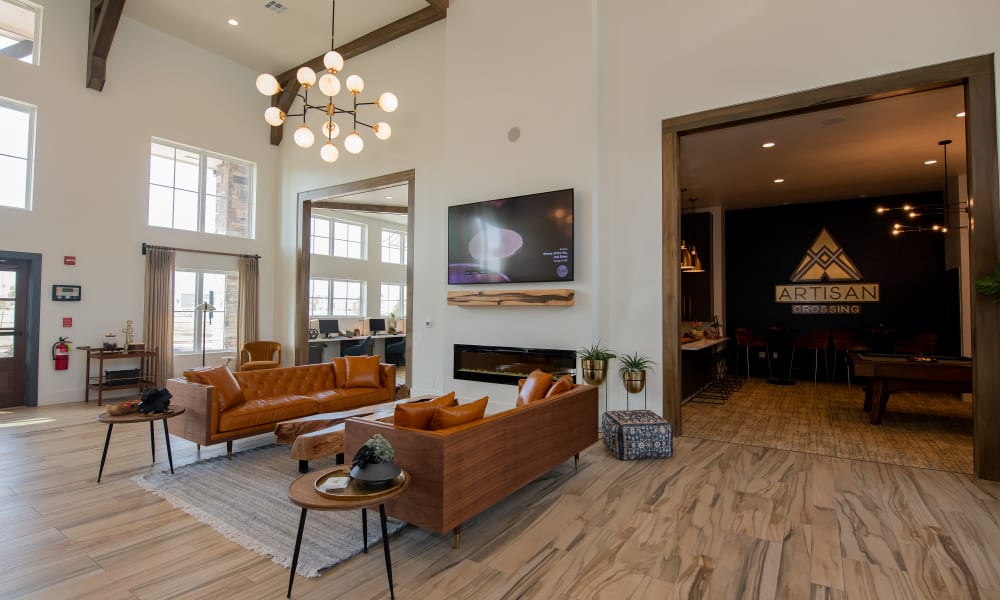Clubhouse and kitchen at Artisan Crossing in Norman, Oklahoma
