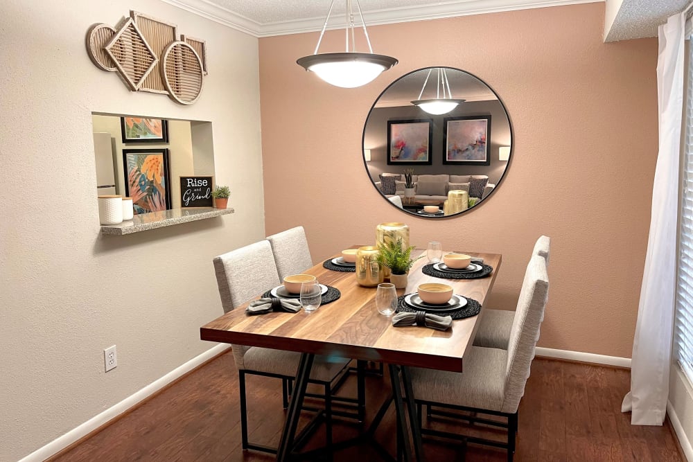 Dining nook in an apartment at The Abbey at Briargrove Park in Houston, Texas