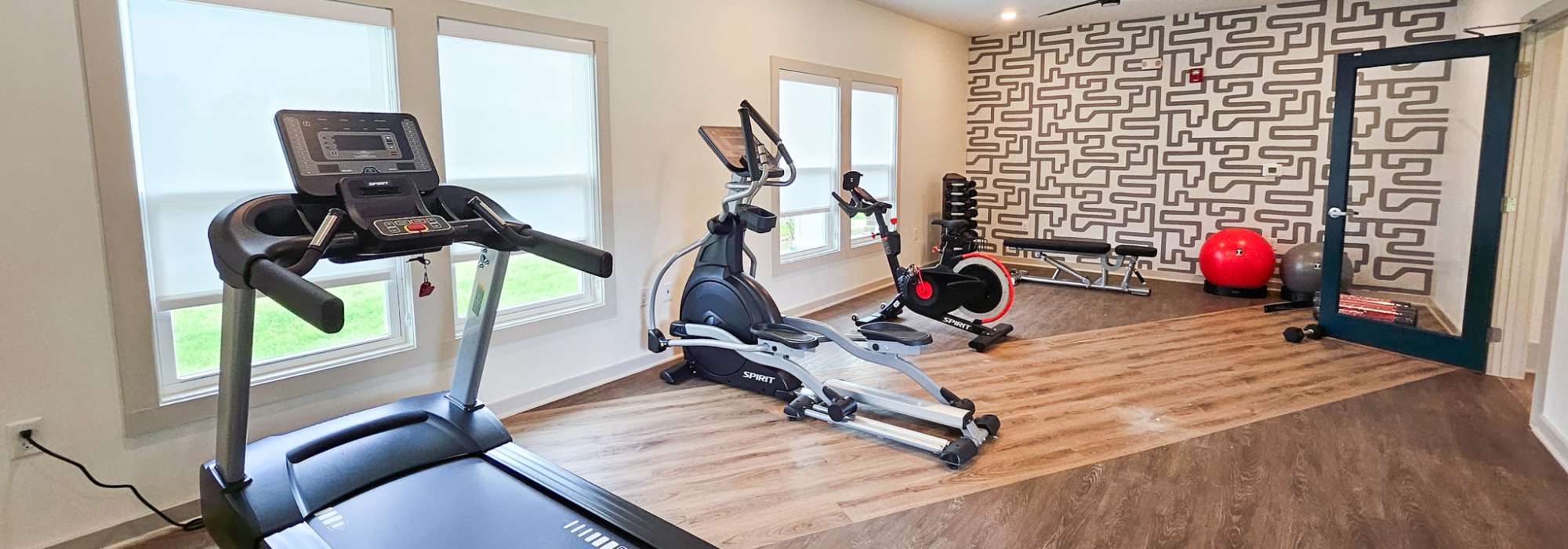 Fully-equipped fitness center at Aston Pointe in Anderson, South Carolina