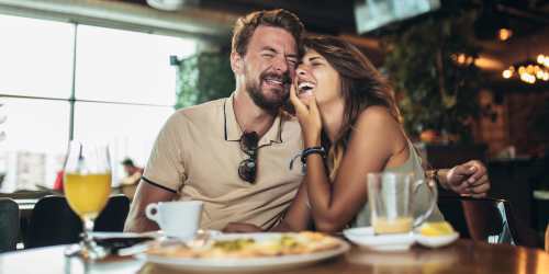 A couple enjoying their lunch in nearby hotel at Penasquitos Point in San Diego, California