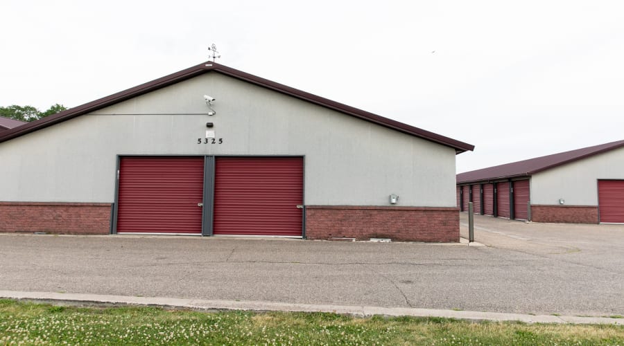 Storage units with red doors at KO Storage of Maple Plain in Maple Plain, Minnesota