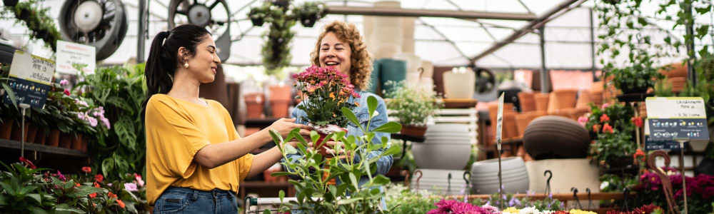 Resident buying flower pots near Reedville Meadows in Beaverton, Oregon