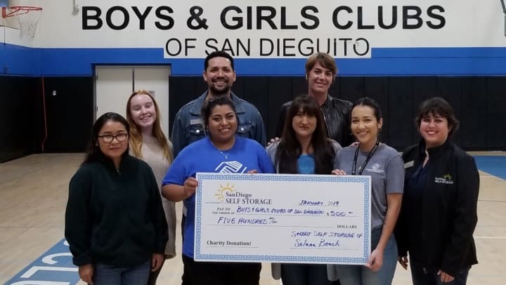 SBSS presenting check to The Boys & Girls Clubs of San Dieguito