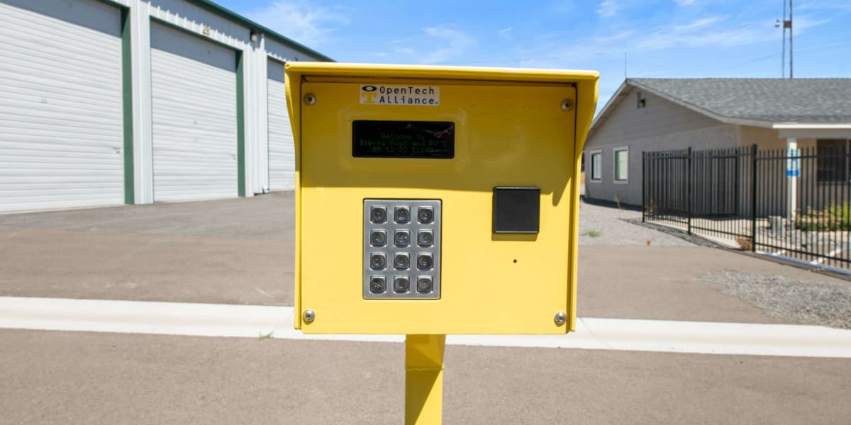 Gate electronic access at Sierra Boat and RV Storage in Carson City, Nevada