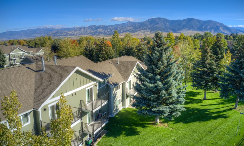 Exterior Balcony views at Mountain View Apartments in  Bozeman, Montana